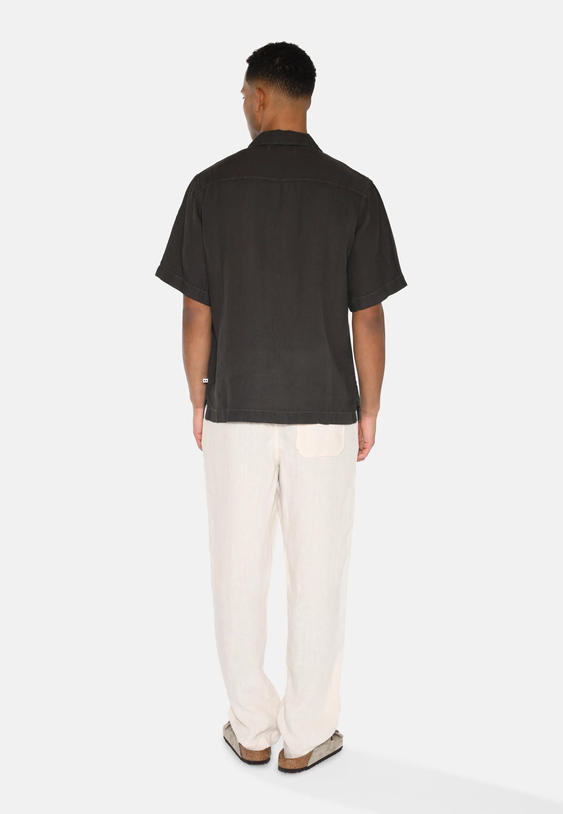 Hayden short sleeved linen shirt 4115 - Black Ink