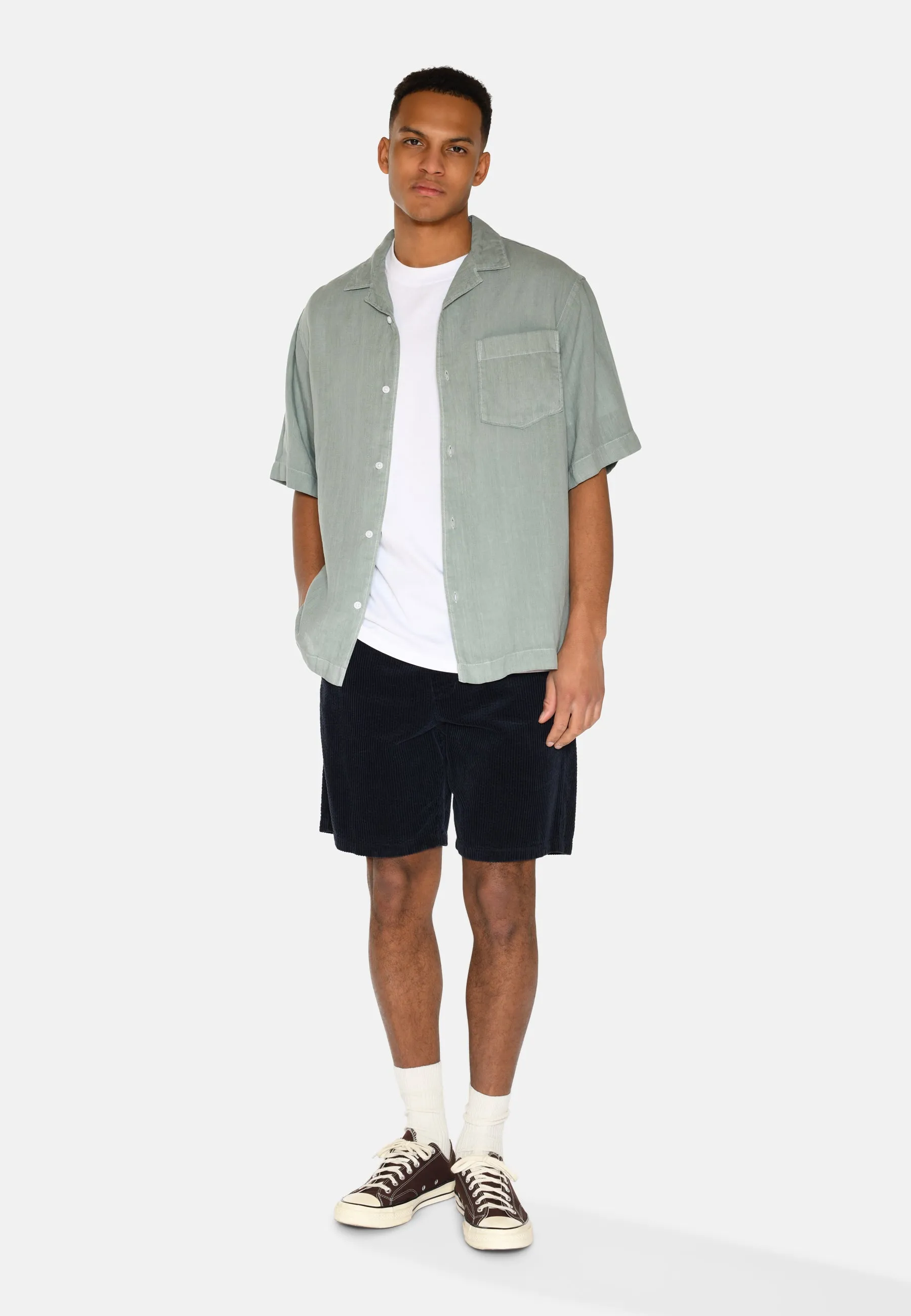 Hayden short sleeved linen shirt 4115 - Gray Mist
