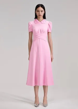 Heavy Crepe Midi Dress (Pink)