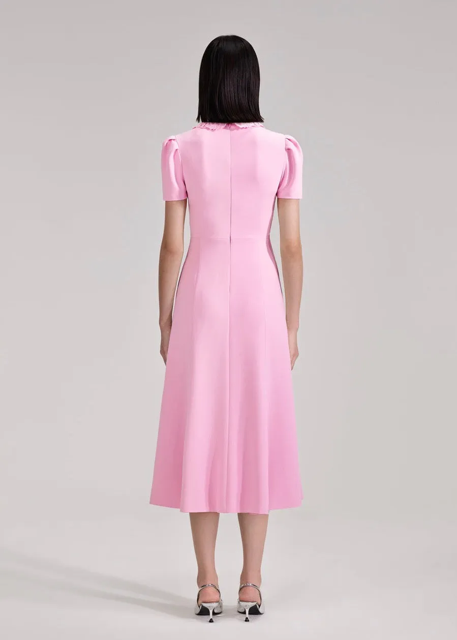 Heavy Crepe Midi Dress (Pink)