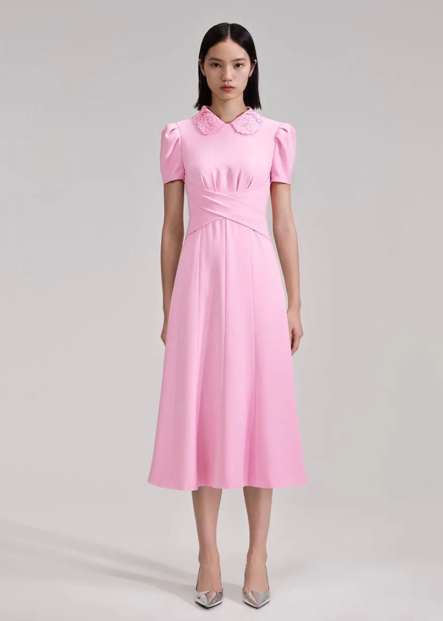 Heavy Crepe Midi Dress (Pink)