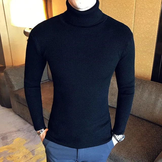 High Neck  Sweater Men