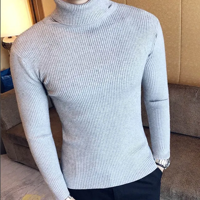 High Neck  Sweater Men