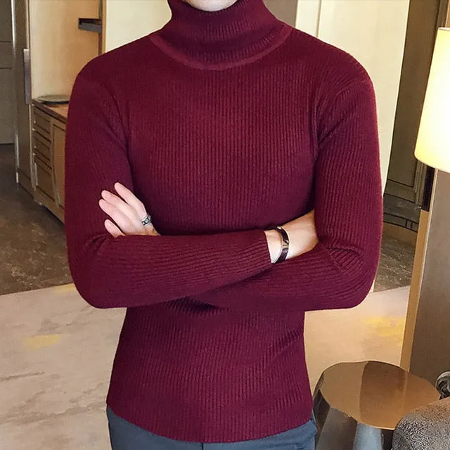 High Neck  Sweater Men
