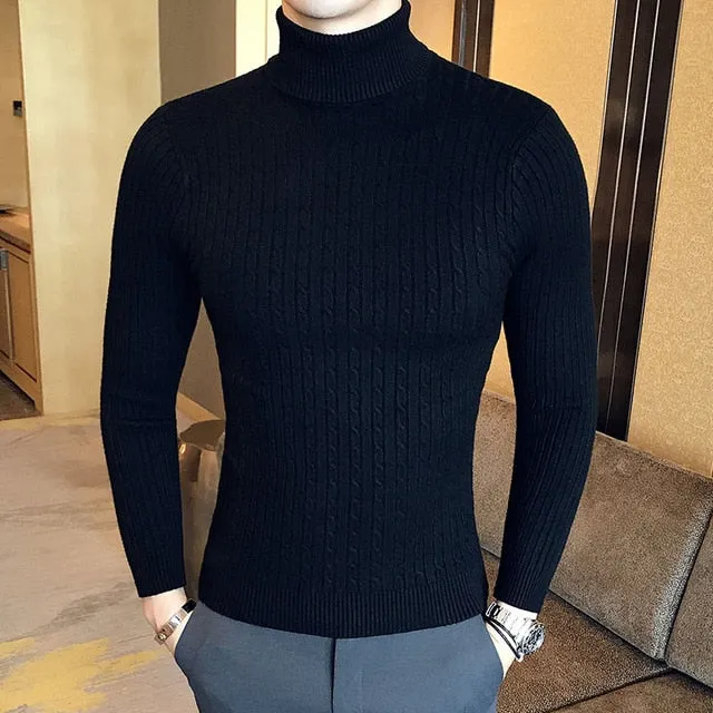 High Neck  Sweater Men