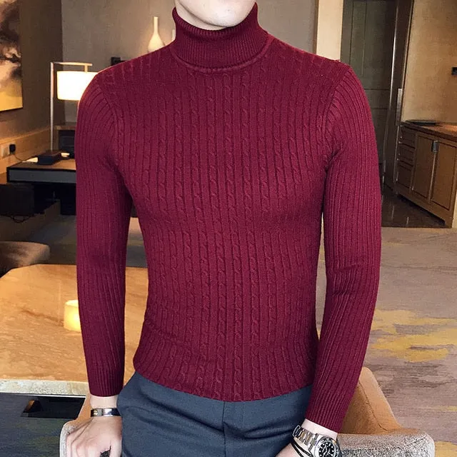 High Neck  Sweater Men