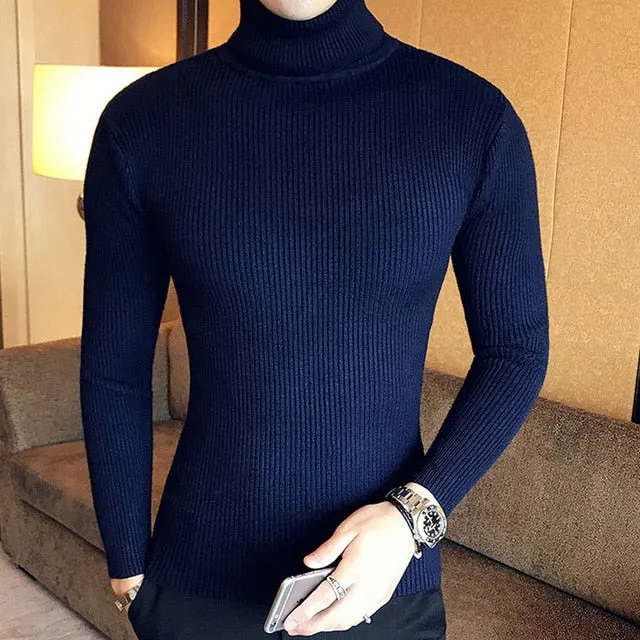 High Neck  Sweater Men