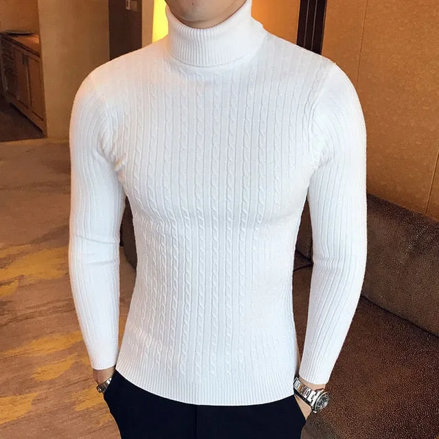 High Neck  Sweater Men