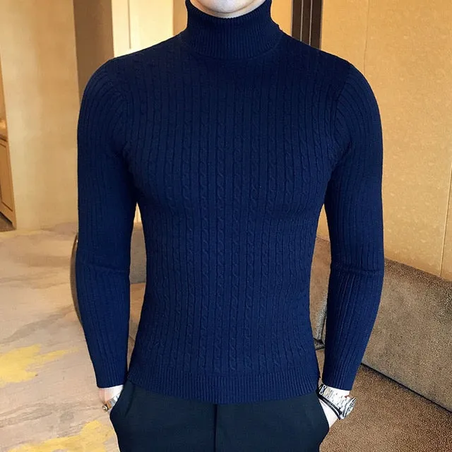 High Neck  Sweater Men