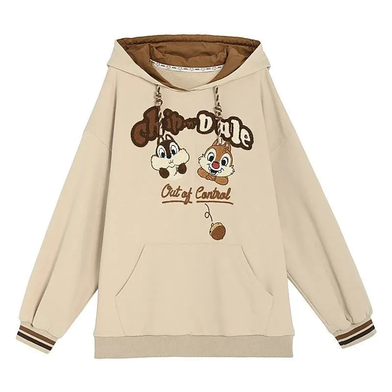 Hoodies Y2k Preppy Style Pullovers Student Plush Tops Cartoon Sweet Loose Sweatshirt