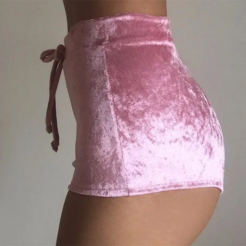 Hype High-Waisted Velvet Booty Shorts