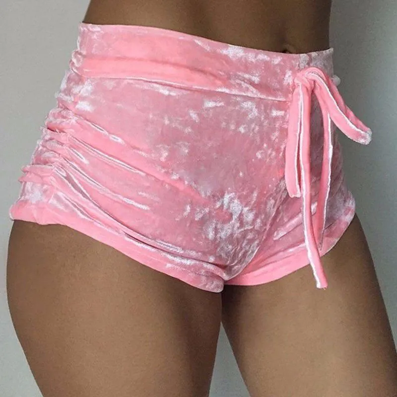 Hype High-Waisted Velvet Booty Shorts