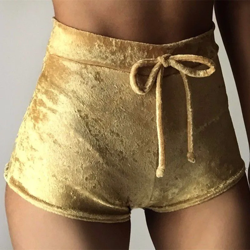 Hype High-Waisted Velvet Booty Shorts