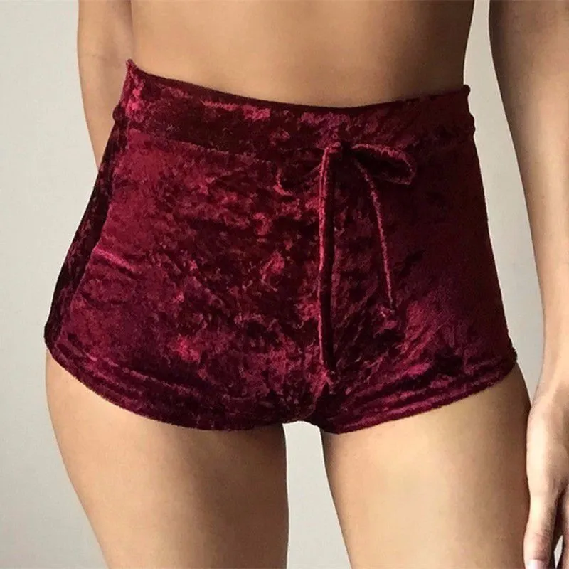 Hype High-Waisted Velvet Booty Shorts