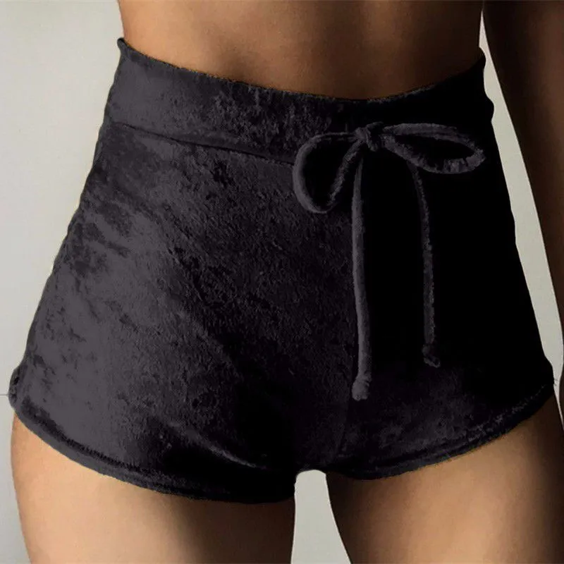 Hype High-Waisted Velvet Booty Shorts