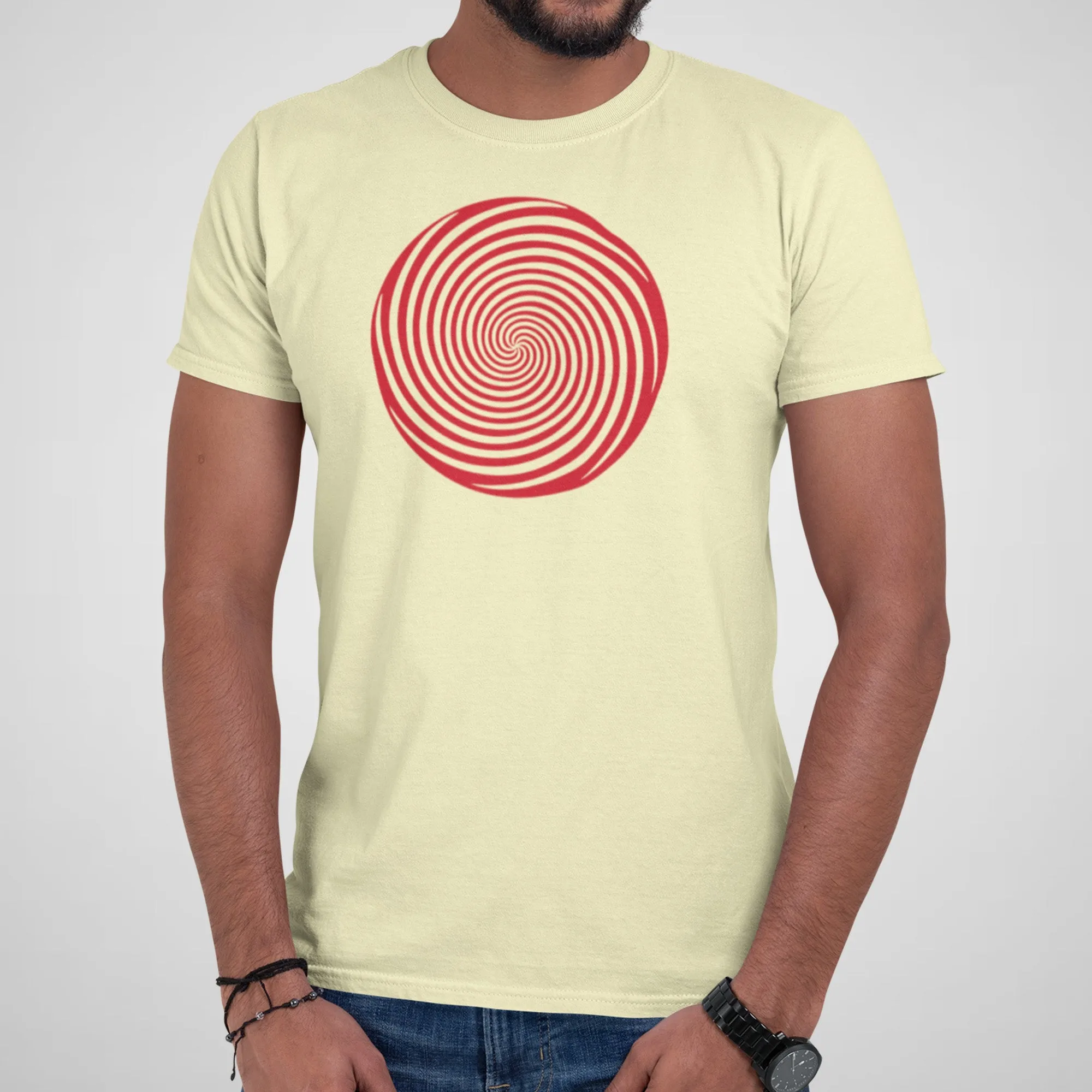 Hypnotic Spiral, Optical Illusion - Men's Cotton Tee