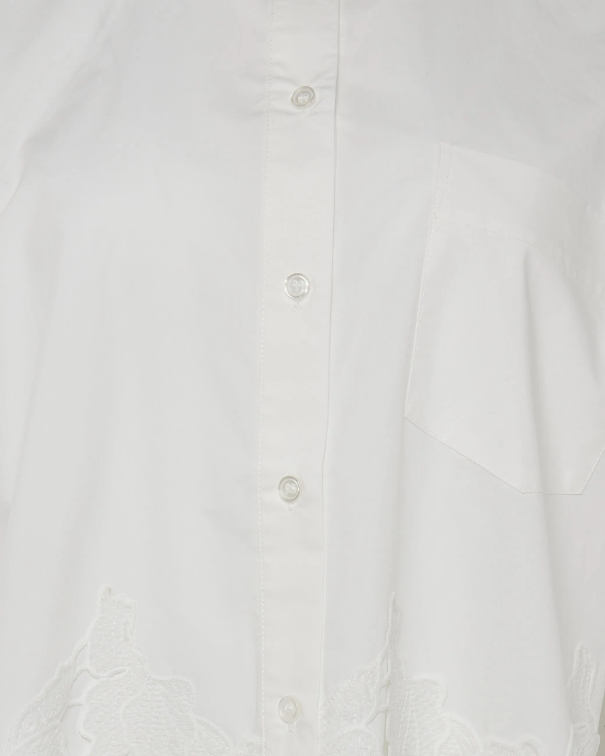 Ines short sleeved shirt with lace 4256 - Coco Milk