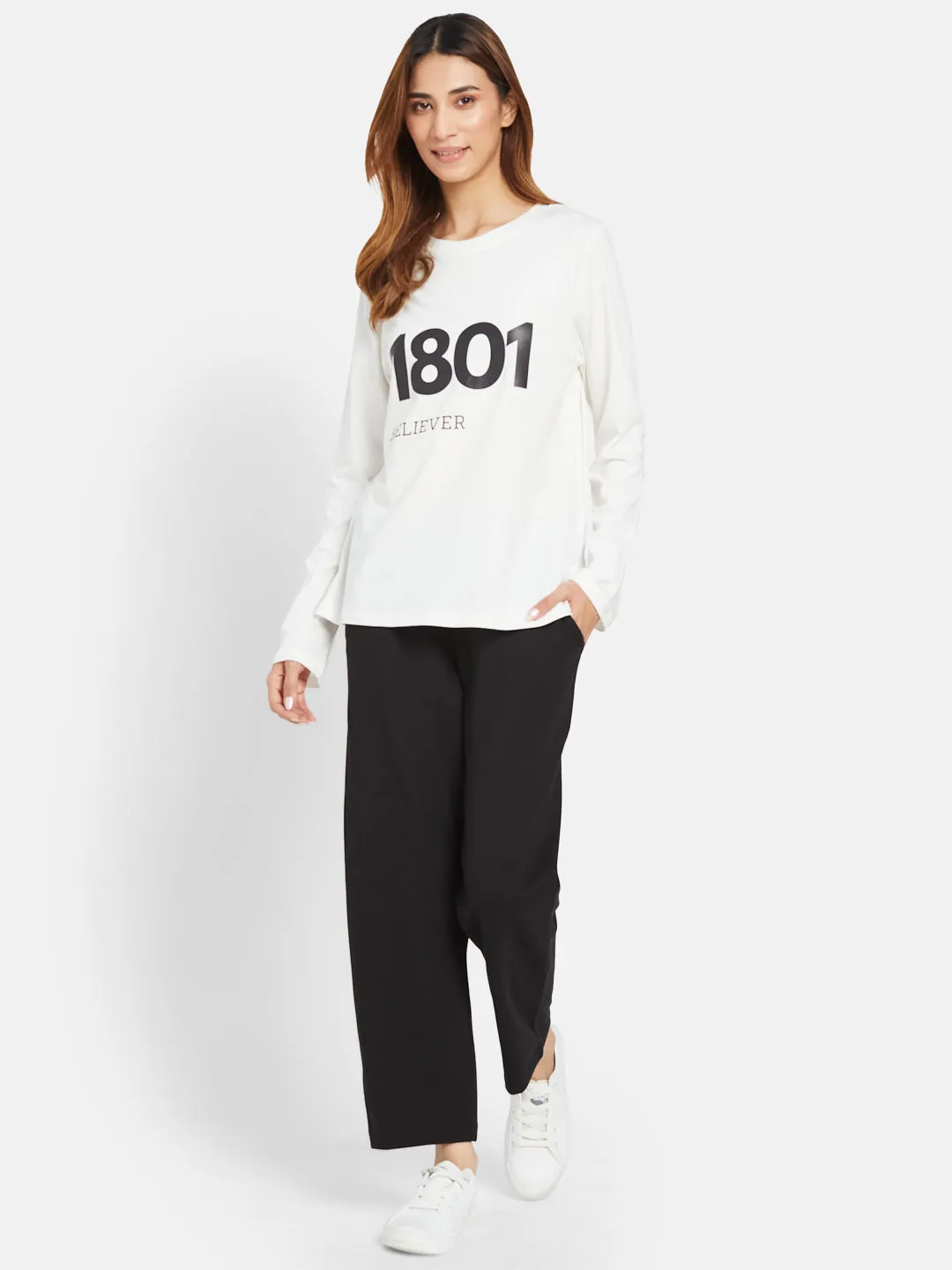 INGRID LONG SLEEVE TEES- BELIEVER 1801