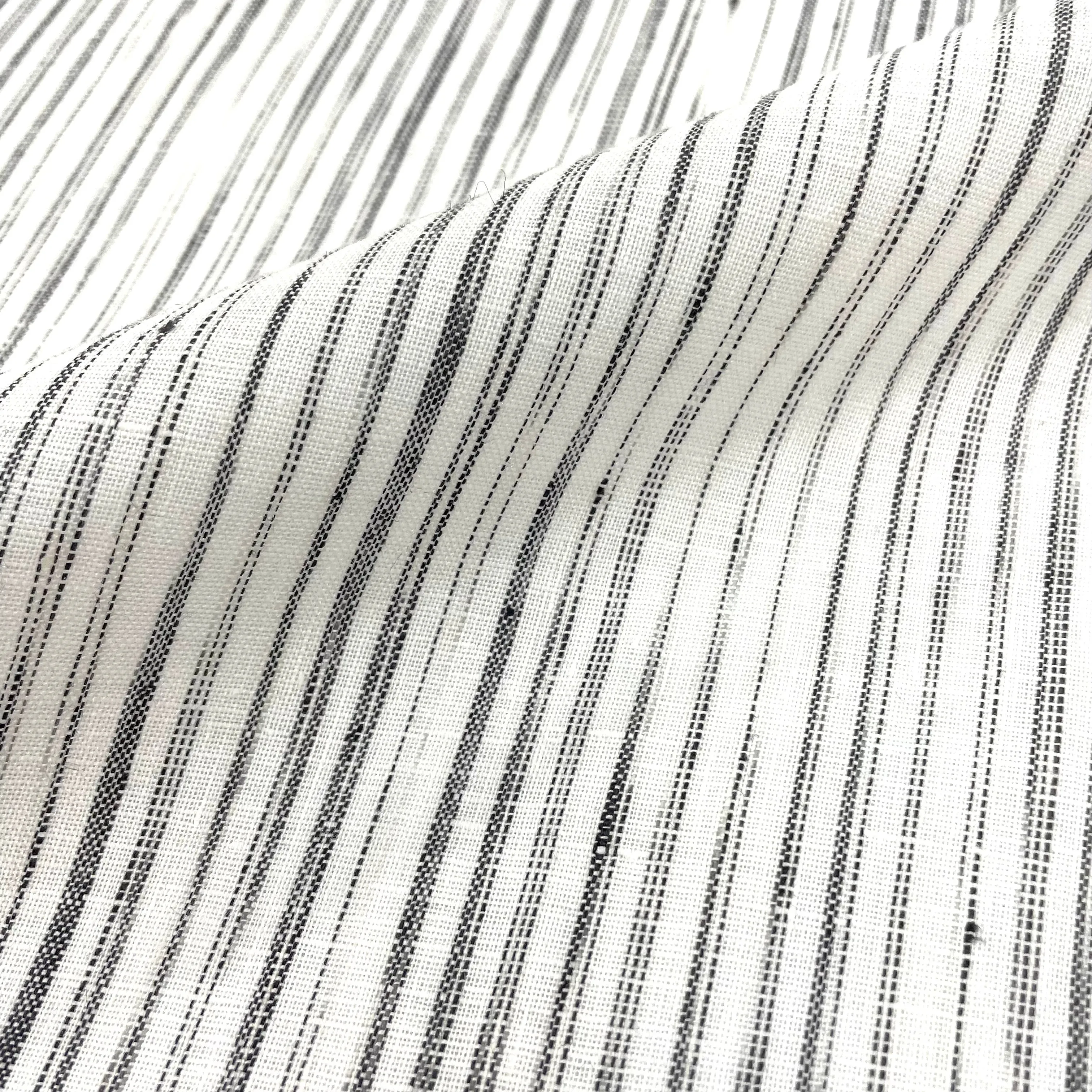 Irregular Modern Stripe 100% Natural Linen Fabric By The Yard/CL1039