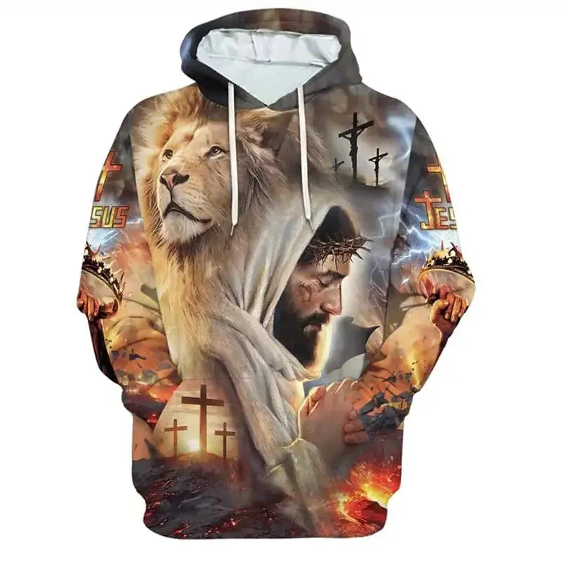 Jesus Amen Hoodie for Men Clothing Unisex 3D Women Pullovers