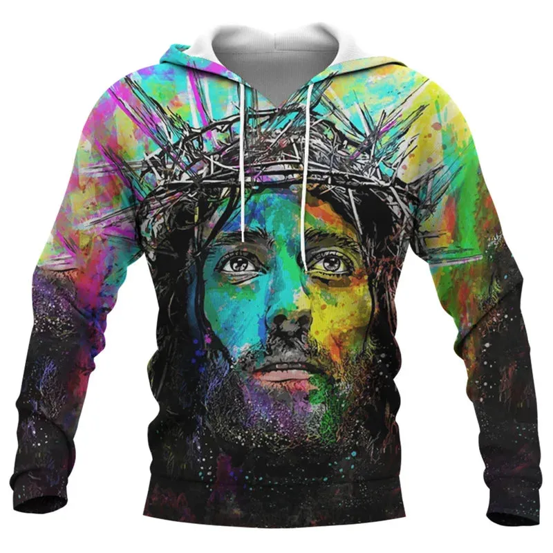 Jesus Amen Hoodie for Men Clothing Unisex 3D Women Pullovers