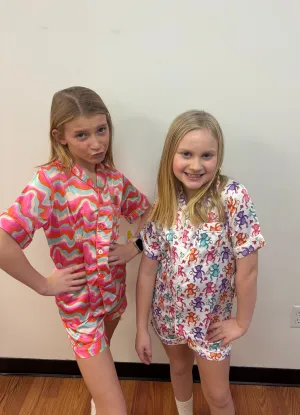 JM Girls Stay Groovy Silky Pajama Set