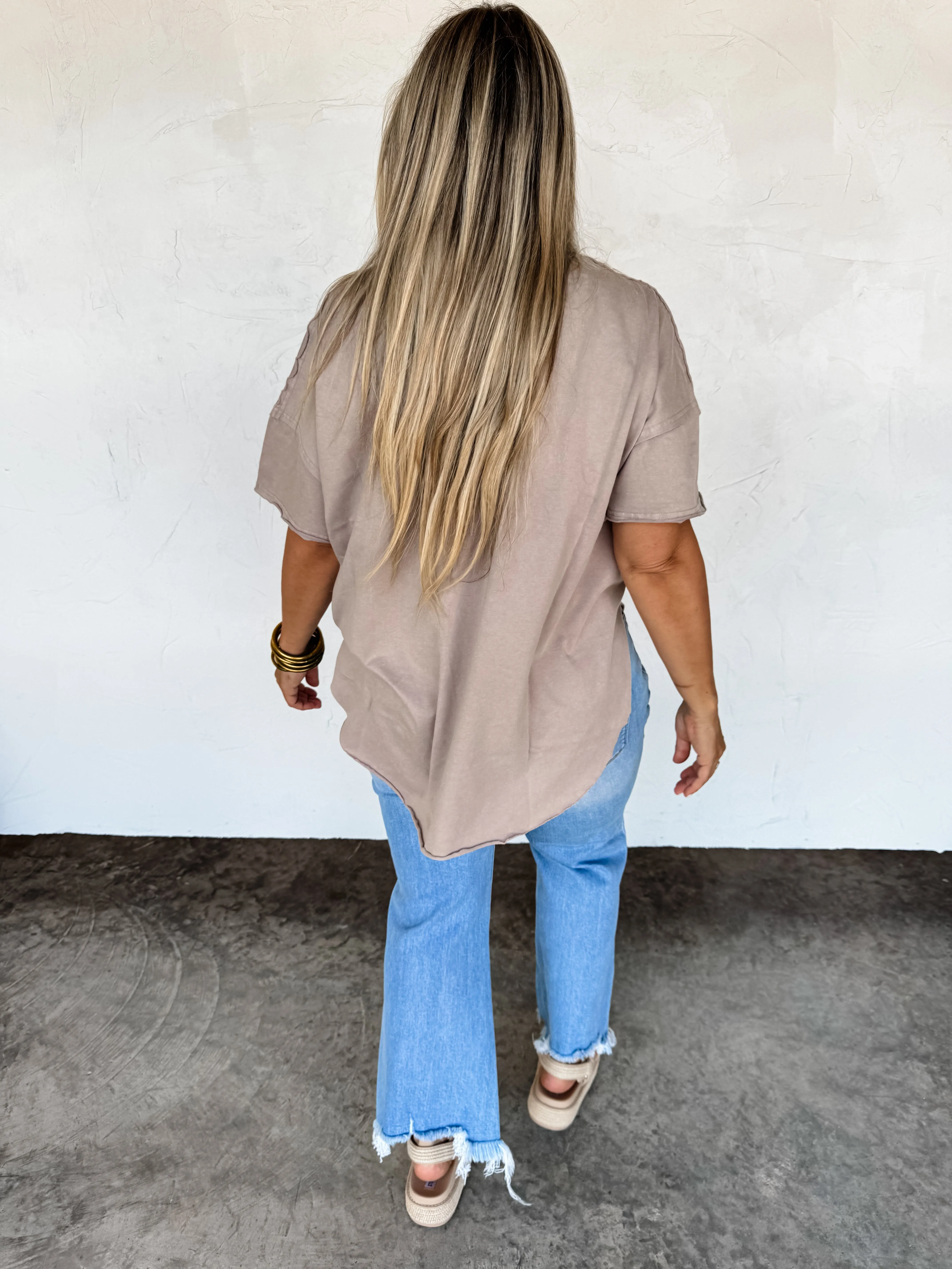 JOEY WASHED COTTON BOYFRIEND TEE