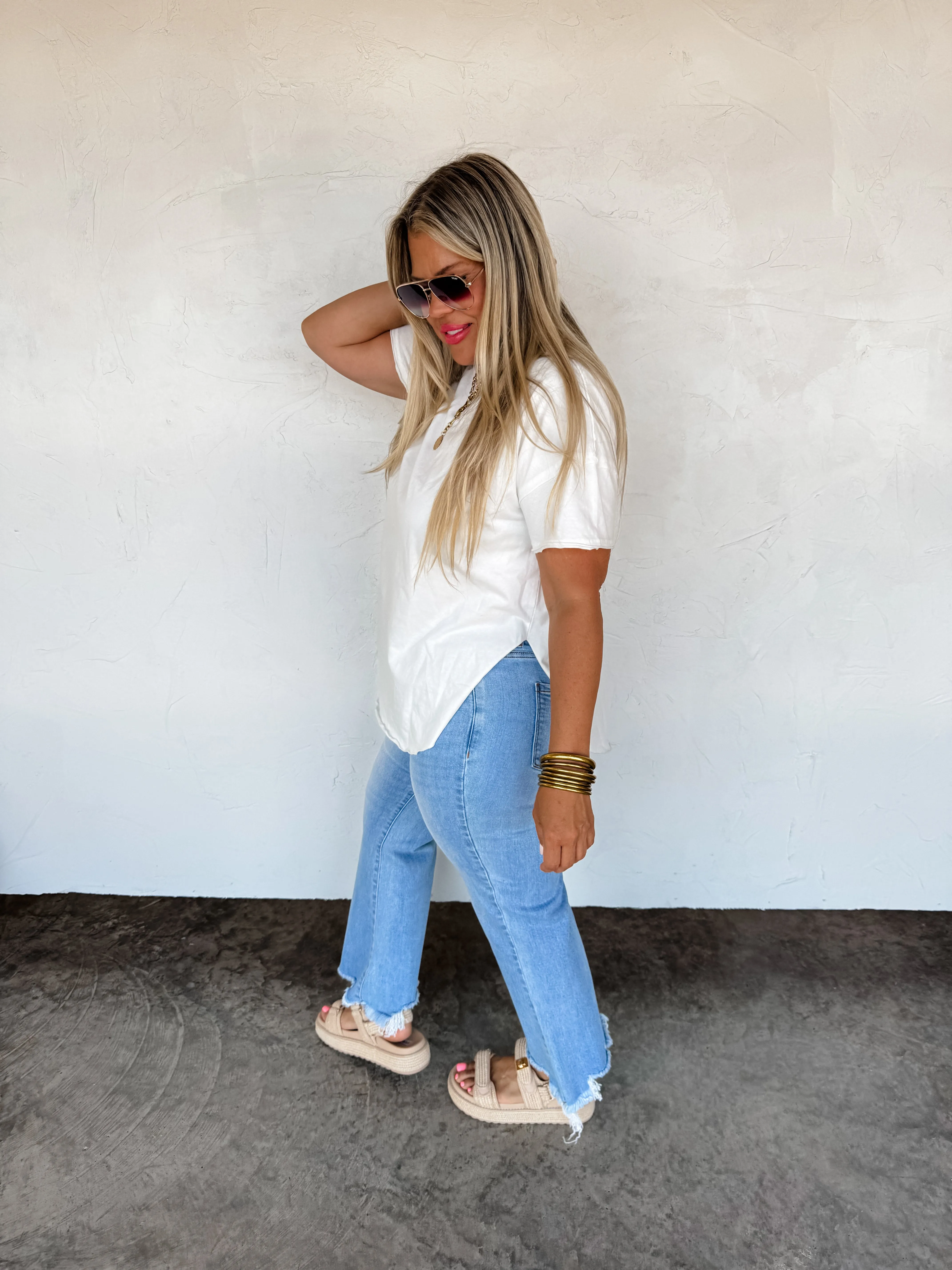 JOEY WASHED COTTON BOYFRIEND TEE