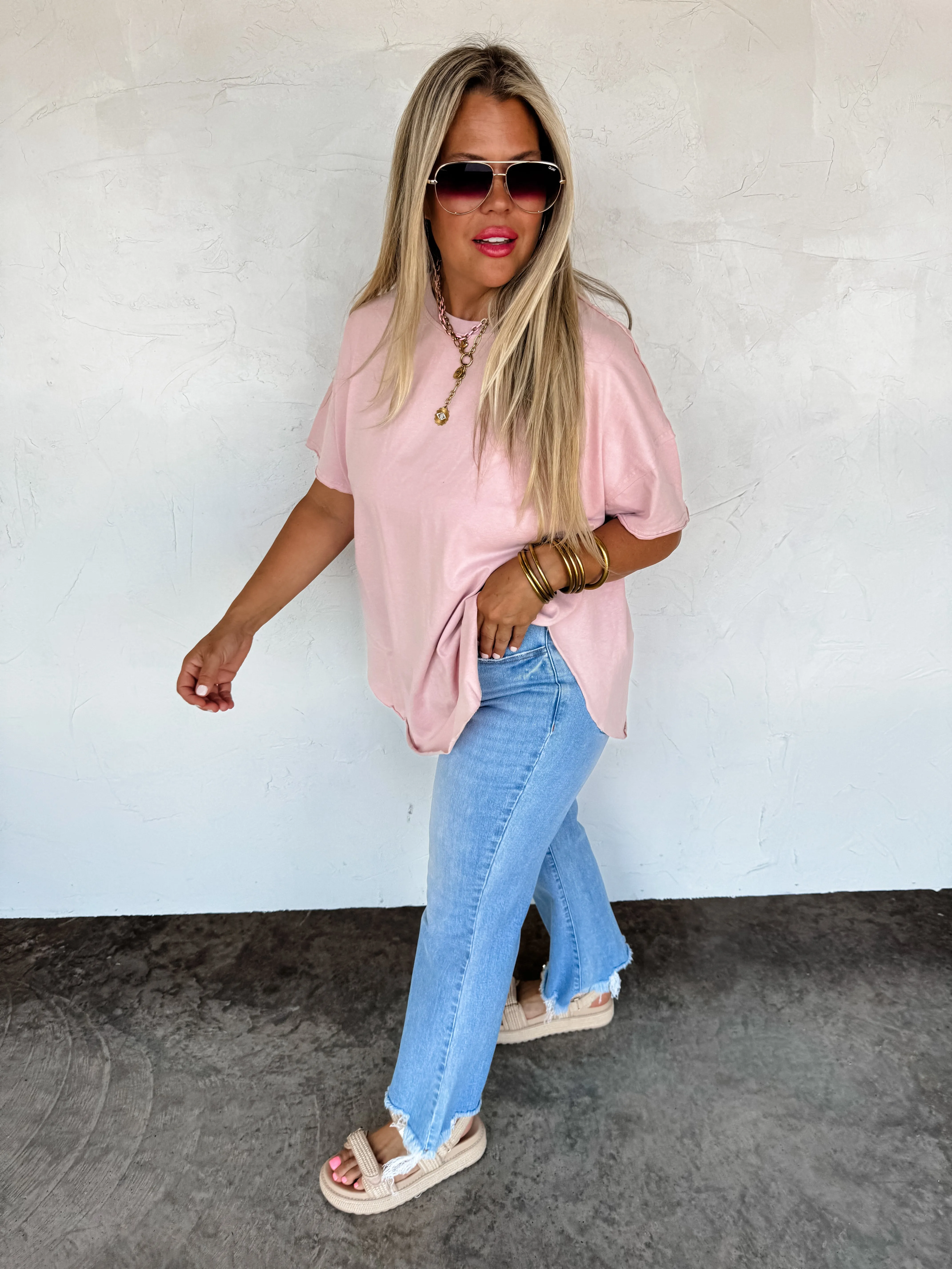JOEY WASHED COTTON BOYFRIEND TEE