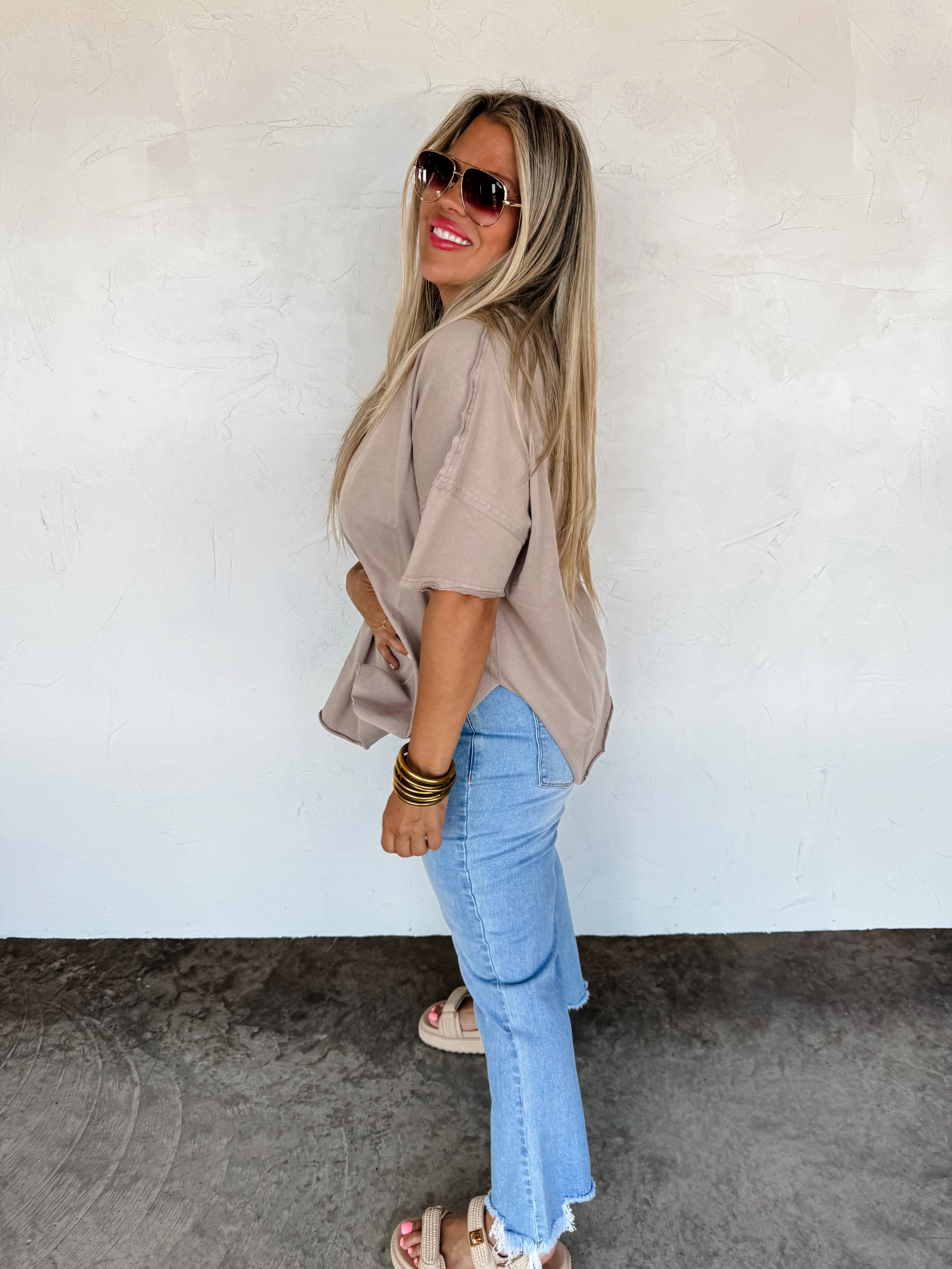 JOEY WASHED COTTON BOYFRIEND TEE