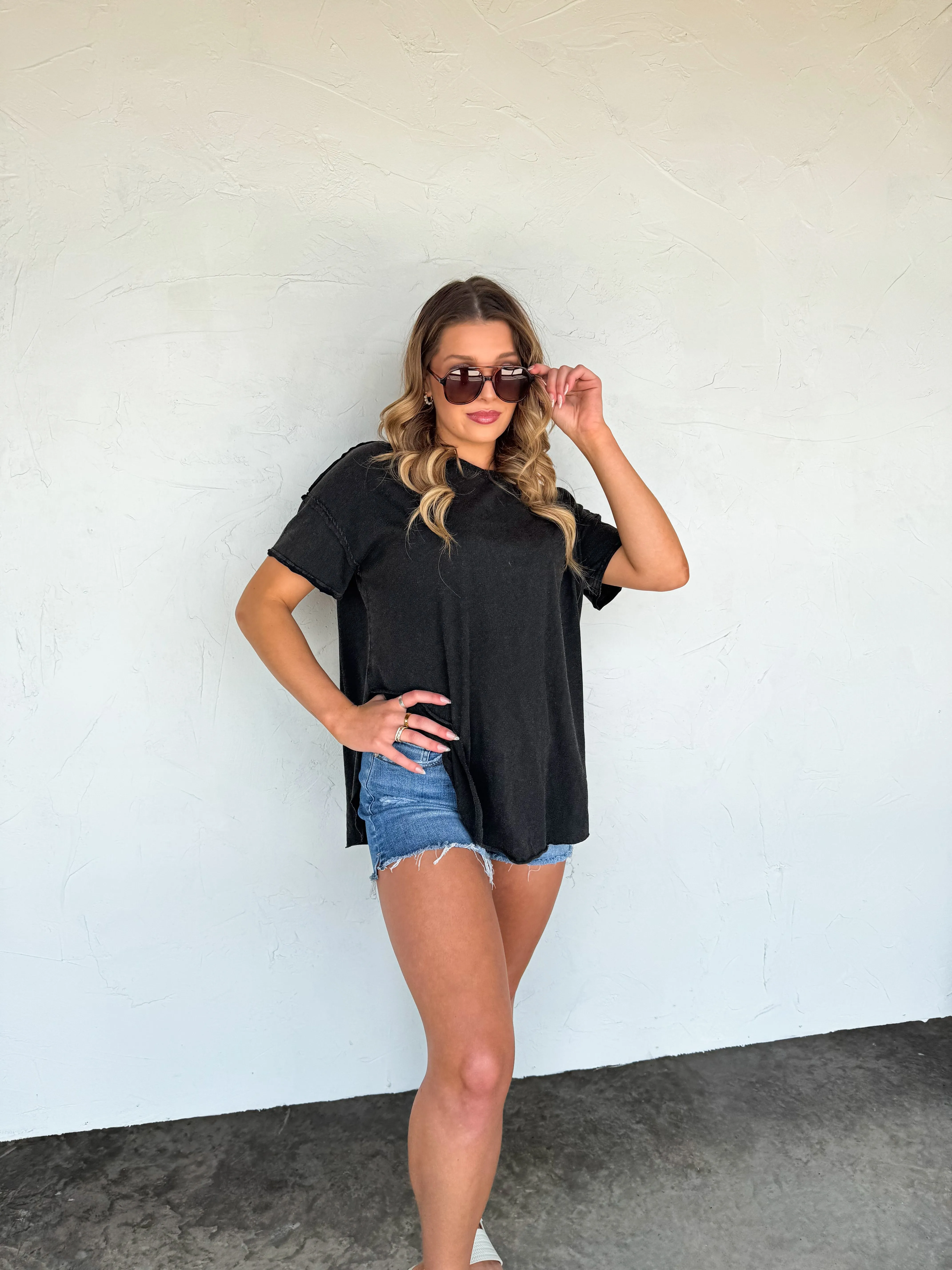 JOEY WASHED COTTON BOYFRIEND TEE