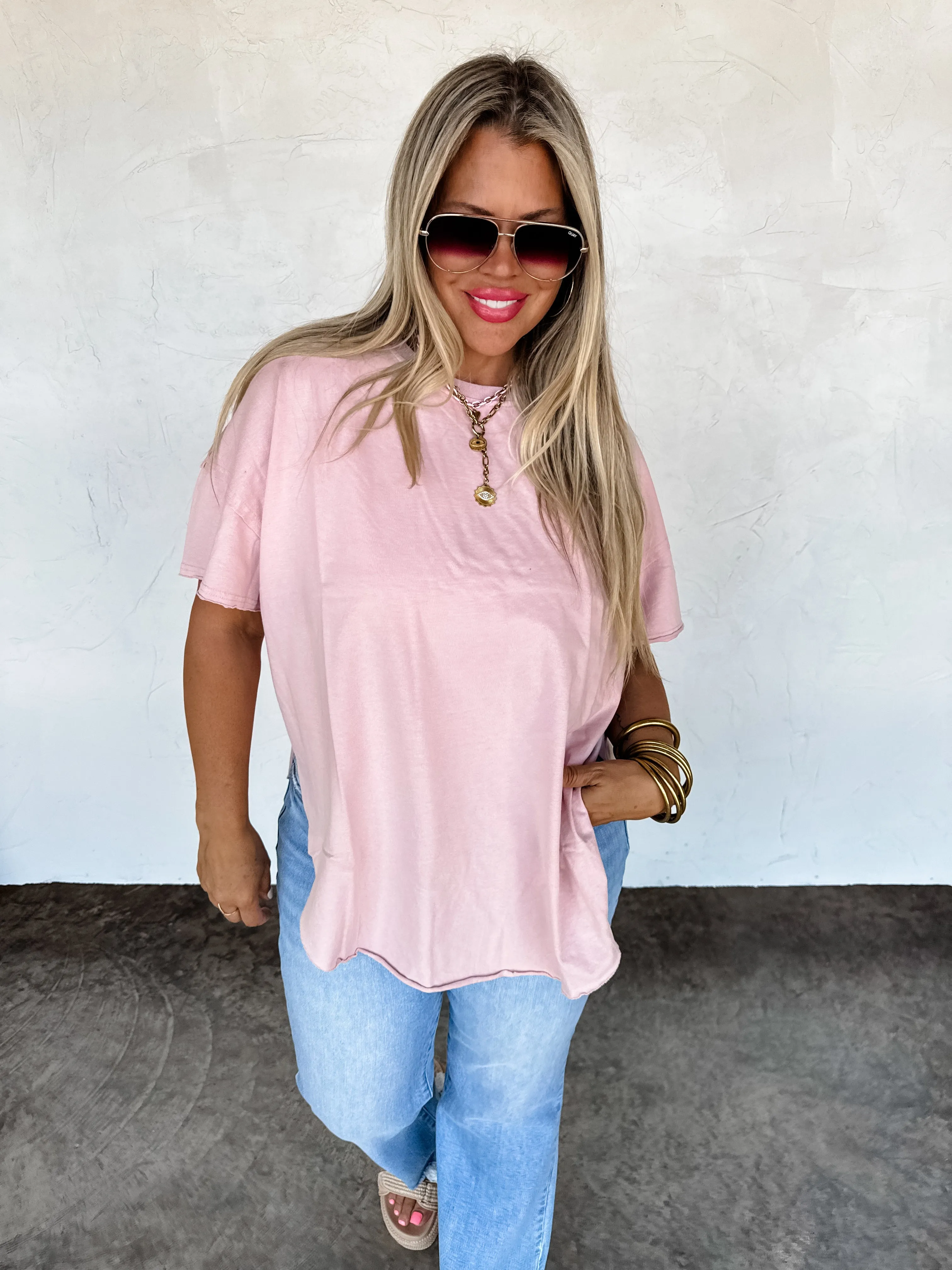 JOEY WASHED COTTON BOYFRIEND TEE