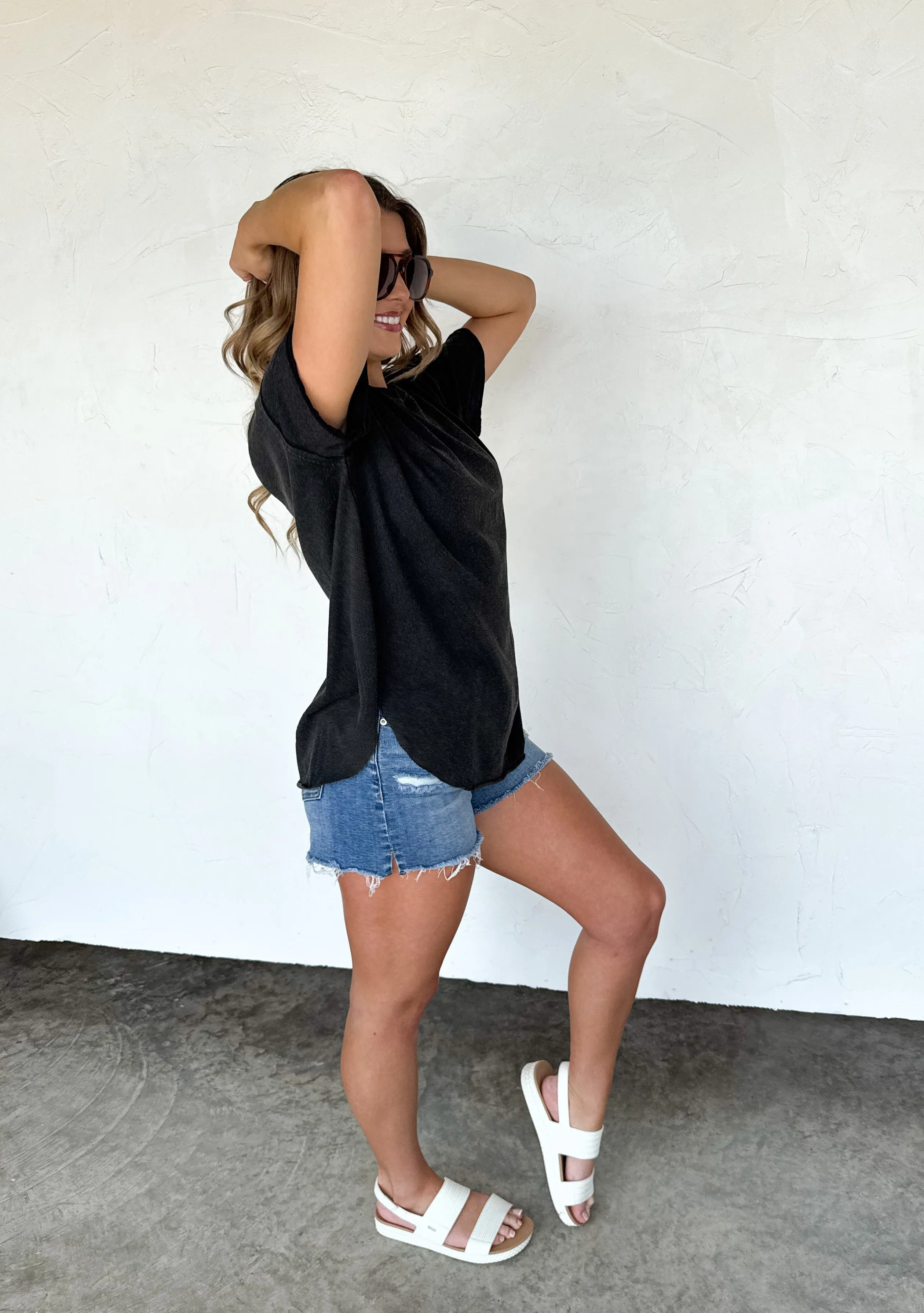 JOEY WASHED COTTON BOYFRIEND TEE