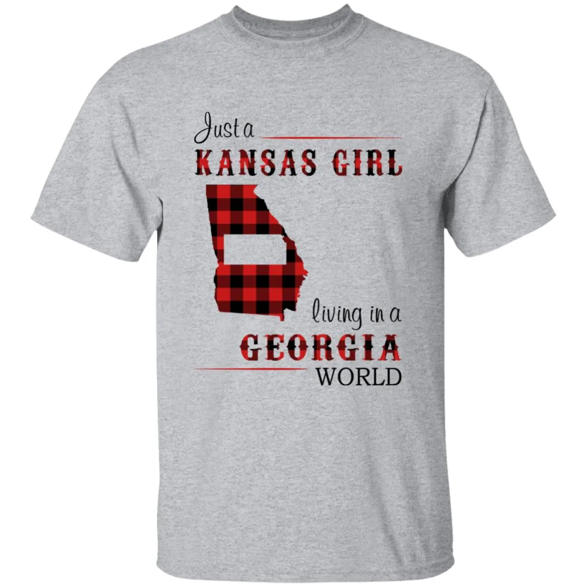 Just A Kansas Girl Living In A Georgia World T-shirt