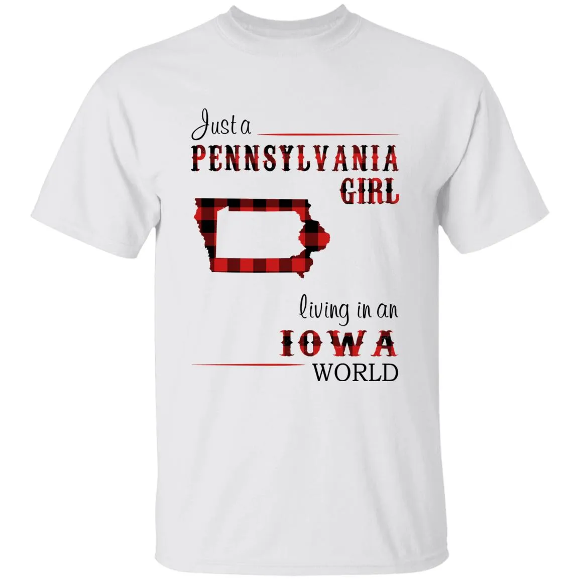 Just A Pennsylvania Girl Living In An Iowa World T-shirt