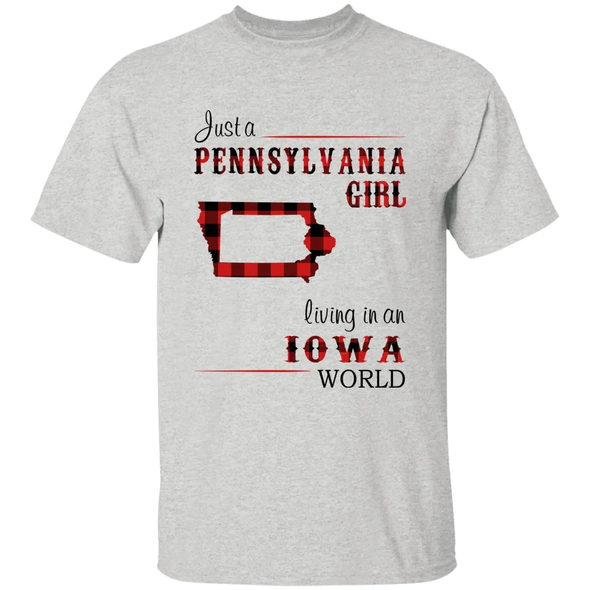 Just A Pennsylvania Girl Living In An Iowa World T-shirt