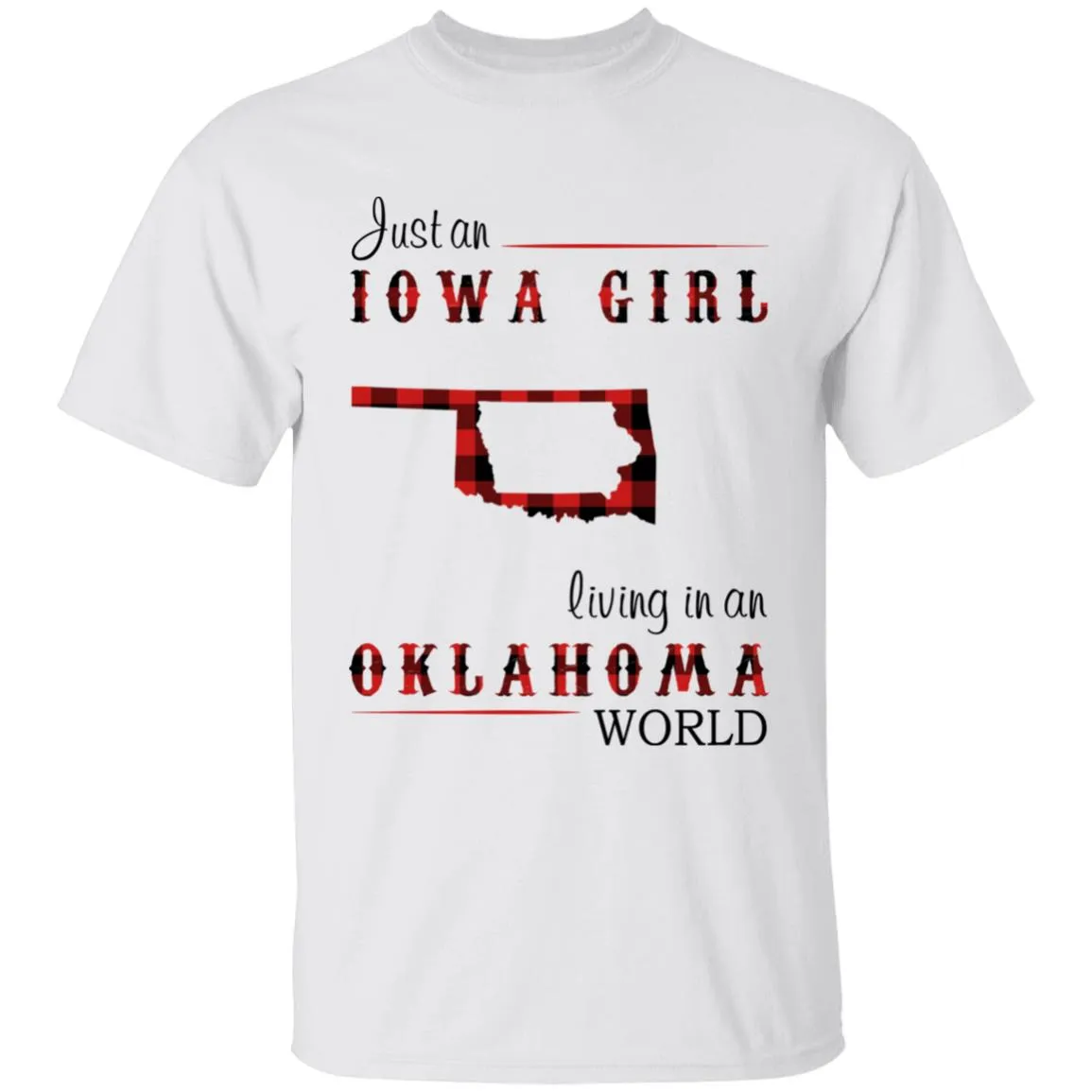 Just An Iowa Girl Living In An Oklahoma World T-shirt
