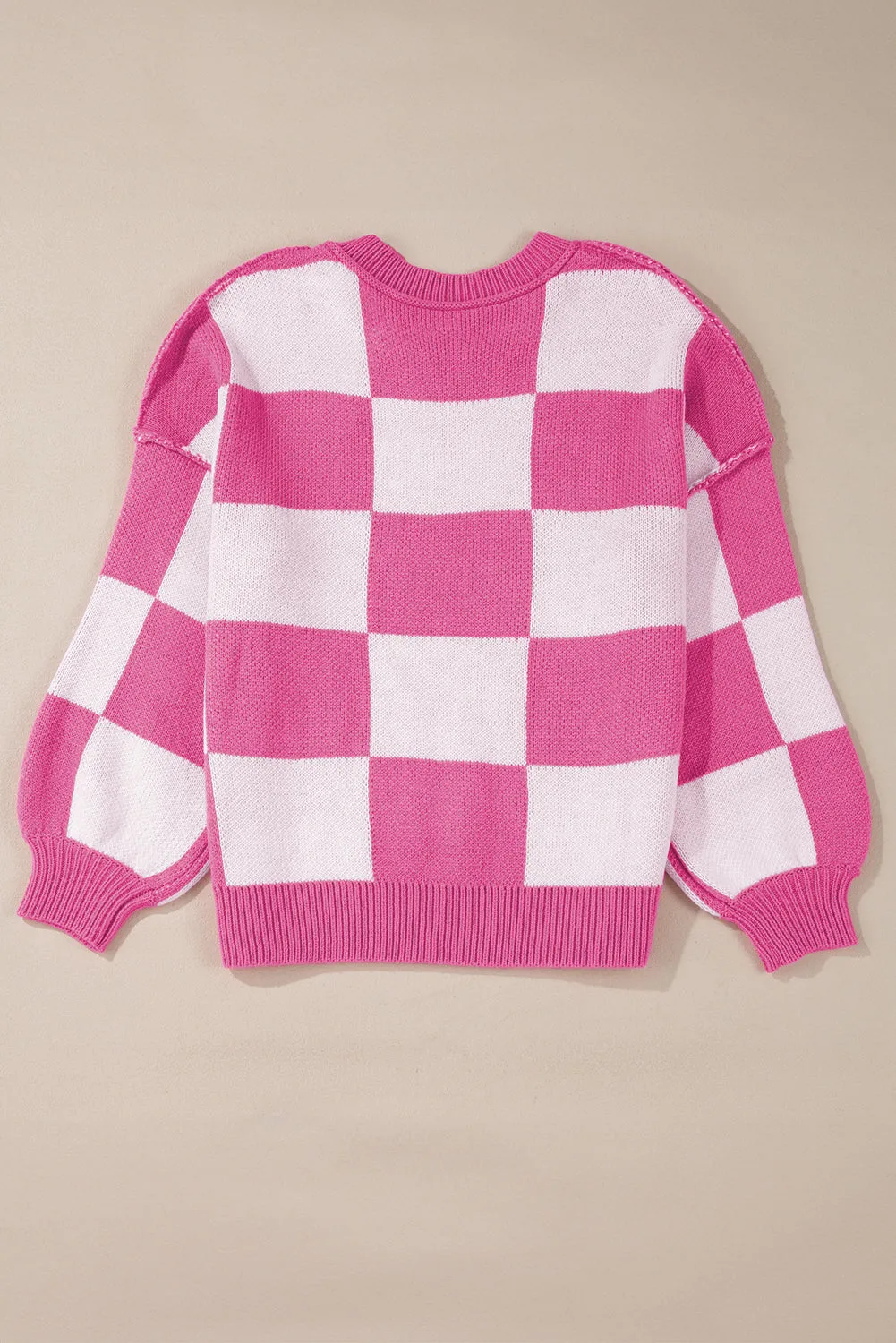 KaleaBoutique Checkered Bishop Sleeve Sweater