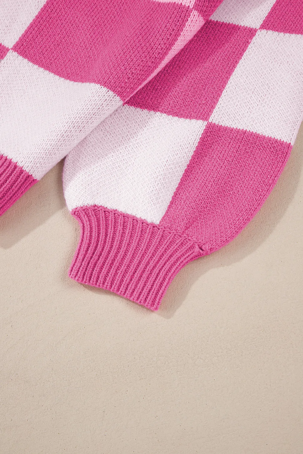 KaleaBoutique Checkered Bishop Sleeve Sweater