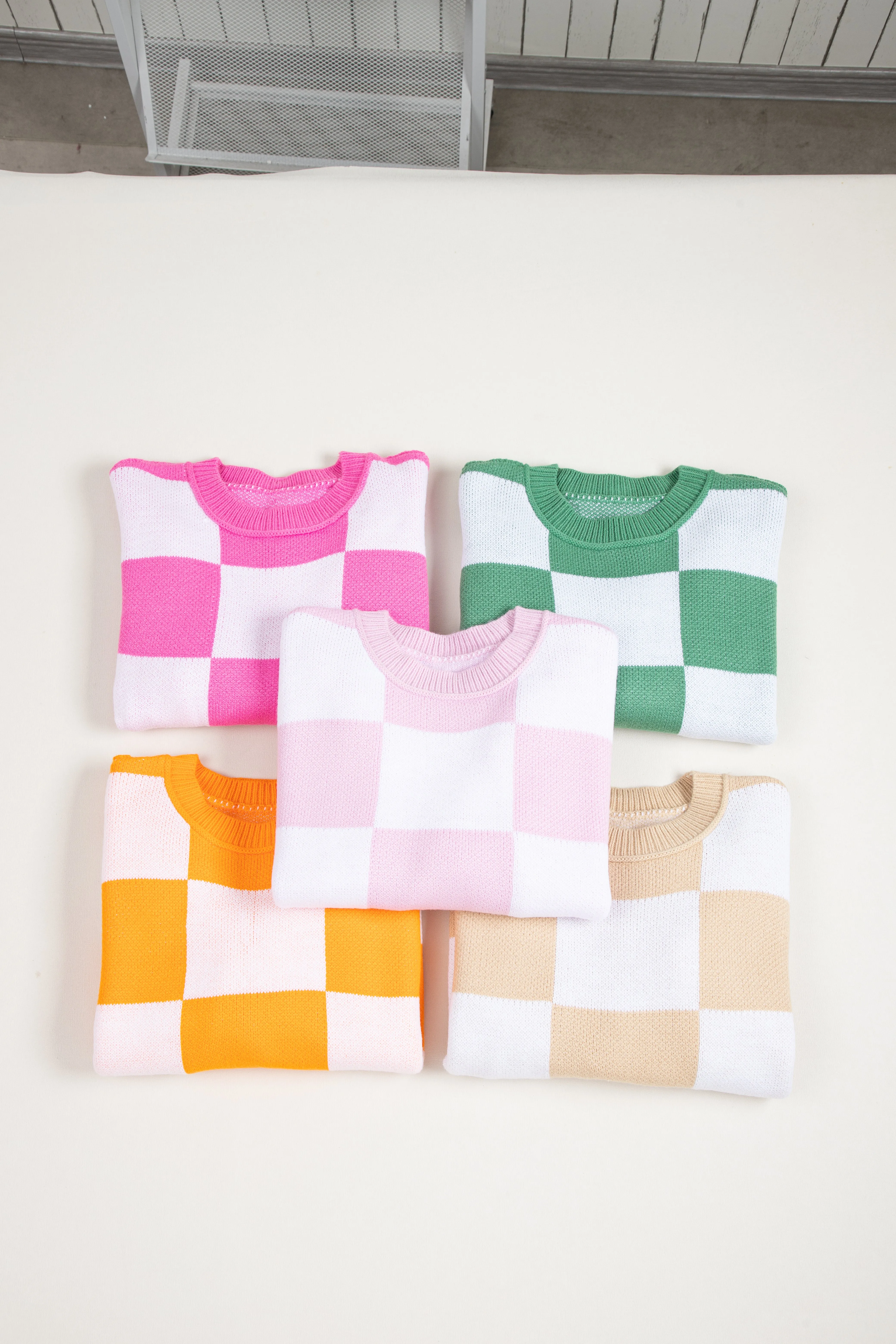 KaleaBoutique Checkered Bishop Sleeve Sweater