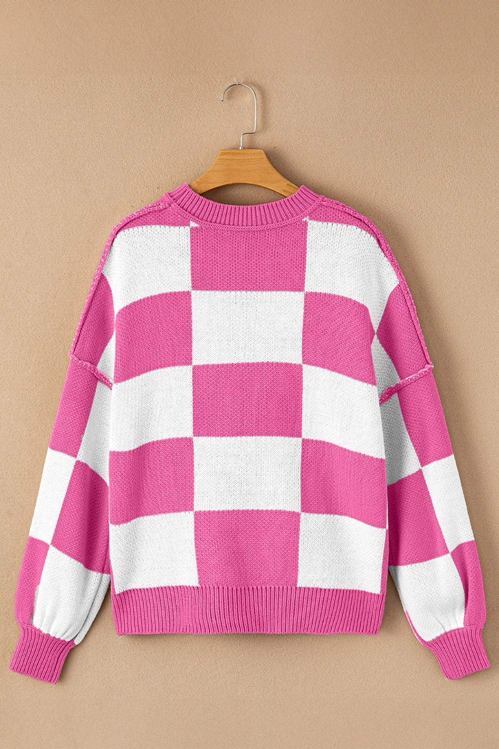 KaleaBoutique Checkered Bishop Sleeve Sweater