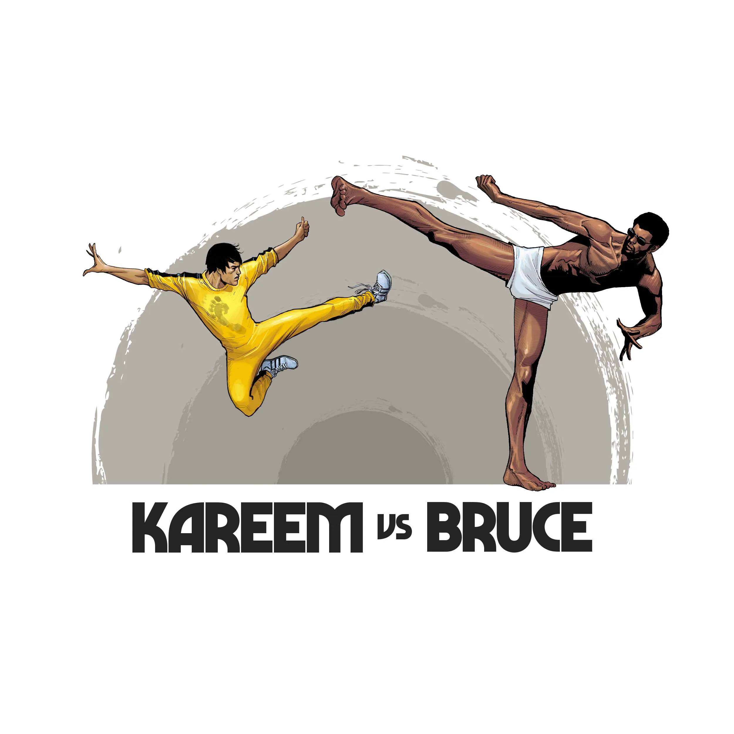 Kareem vs. Bruce - Kicks LS T-Shirt (White)