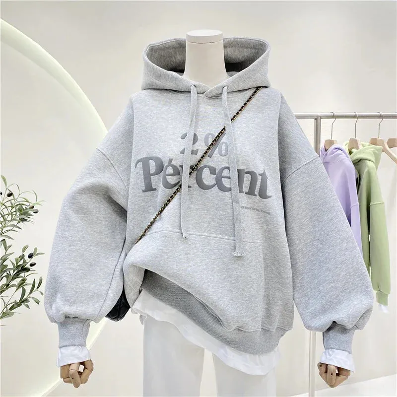Korean Spring Hoodie Warm Two Piece Style for Women