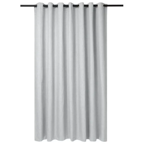 Kubu Jacquard Blockout Eyelet Curtain Ready To Hang Light Grey