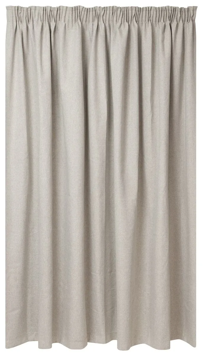 Kubu Jacquard Blockout Taped Curtain Ready To Hang Natural