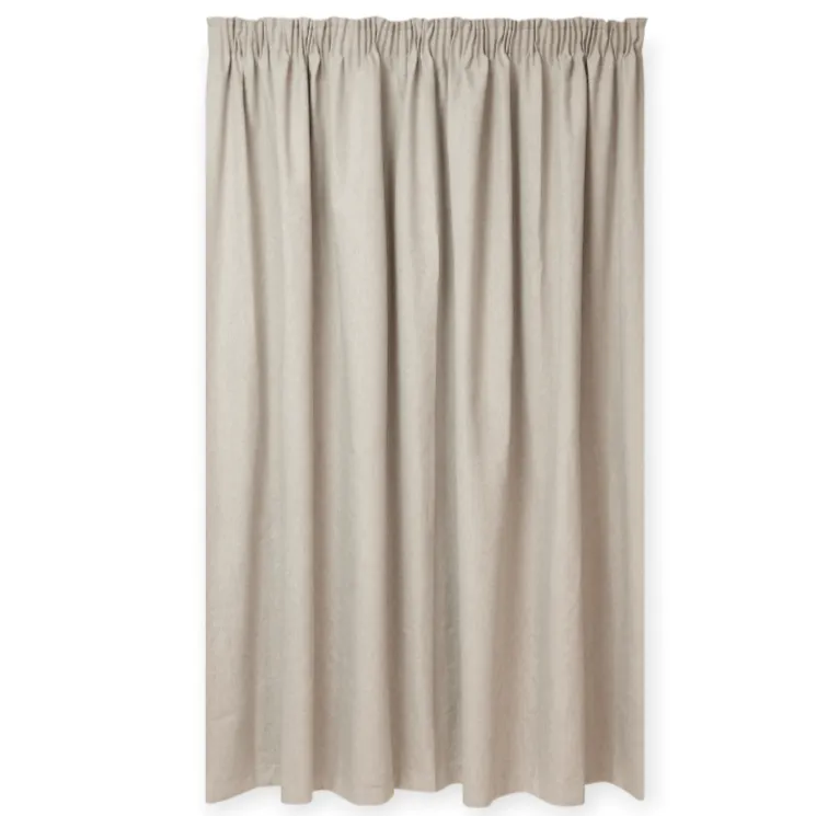 Kubu Porscha Blockout Taped Curtain Ready To Hang Natural