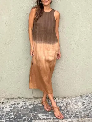 Kyline - Casual maxi dress in cotton and linen