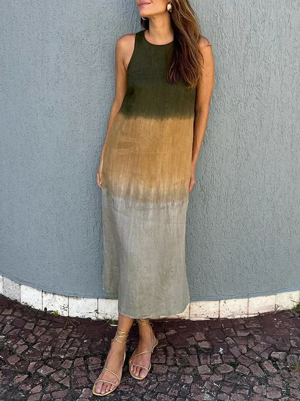 Kyline - Casual maxi dress in cotton and linen