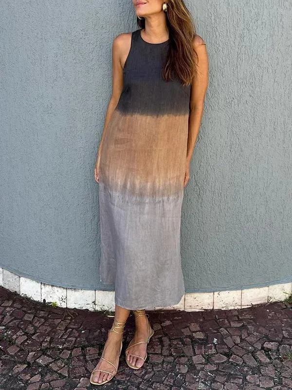 Kyline - Casual maxi dress in cotton and linen