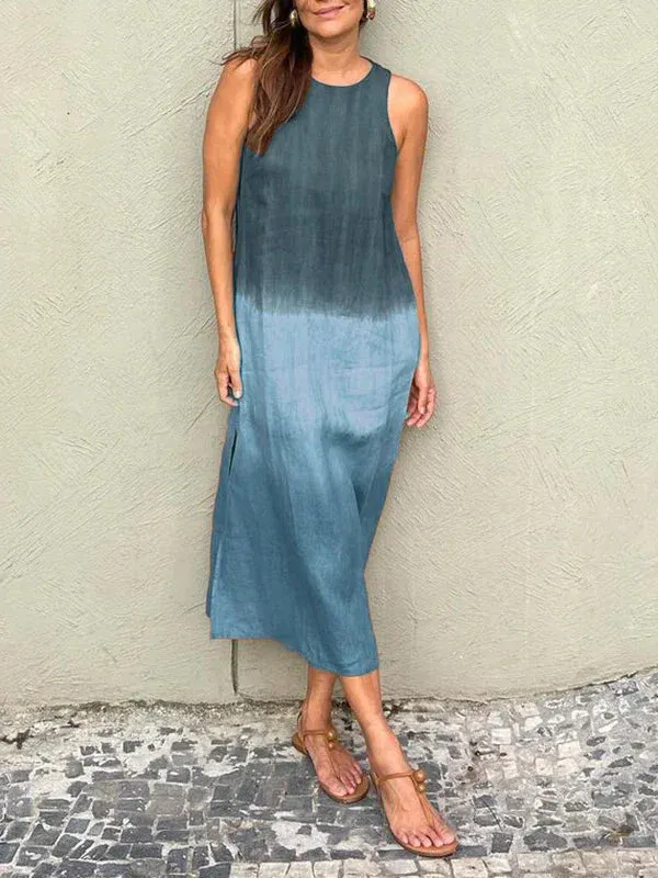 Kyline - Casual maxi dress in cotton and linen